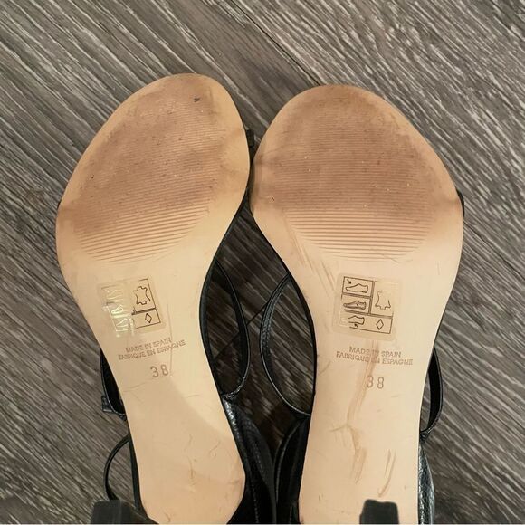 The mode collective Triple Strap Sandal in Black Lizard - Picture 6 of 7